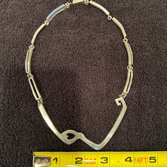 Erika Hult De Corral RIC Geometric Sterling 18” Modernist Necklace. - Picture 1 of 6